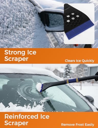 34" Extendable Ice Scrapers for Car Windshield 2-in-1 Snow Brush for Car Snow - Image 3