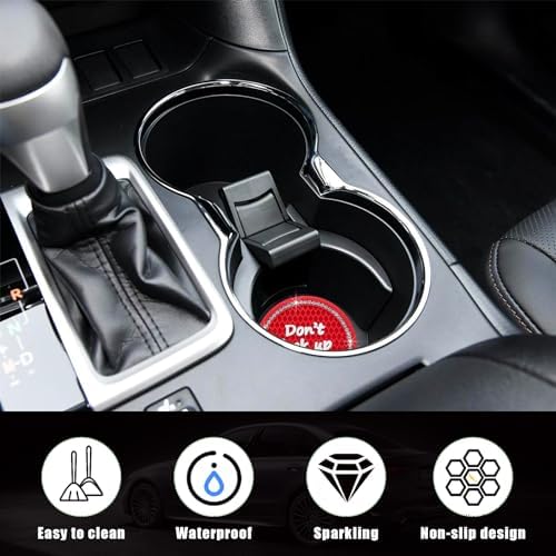 Ziciner 4 Pack Bling Car Cup Holder Coaster, 2.75 Inch Anti-Slip Auto Insert - Image 3