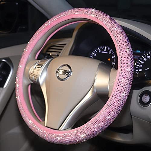 Car Steering Wheel Cover Pink for Women Bling Accessories Diamond Universal - Image 6