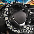 White Daisy Flowers Steering Wheel Cover by Unknown