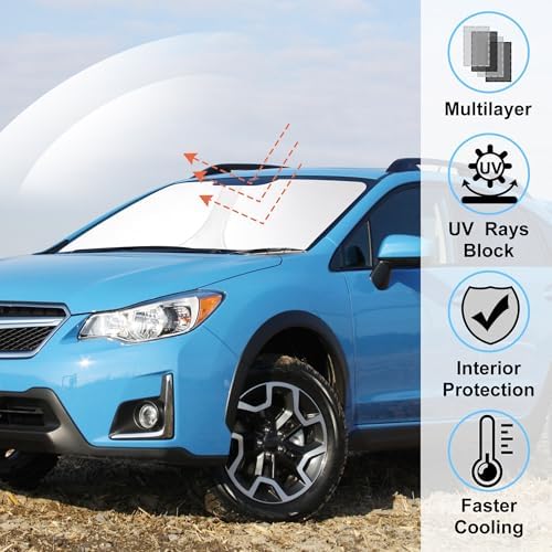 Windshield Sun Shade for 2013-2017 Subaru Crosstrek Accessories - Image 2