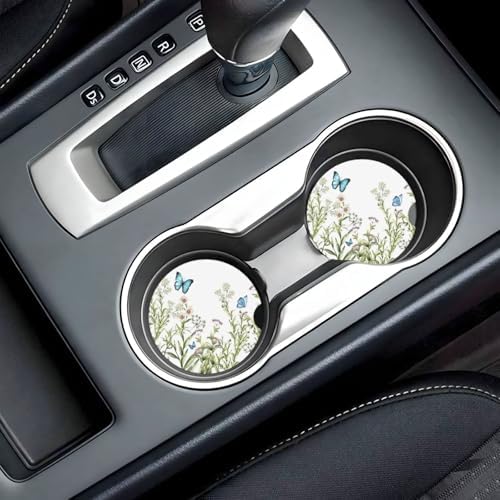 Flower Butterfly Car Cup Holder Coaster 2 Pack - Image 6