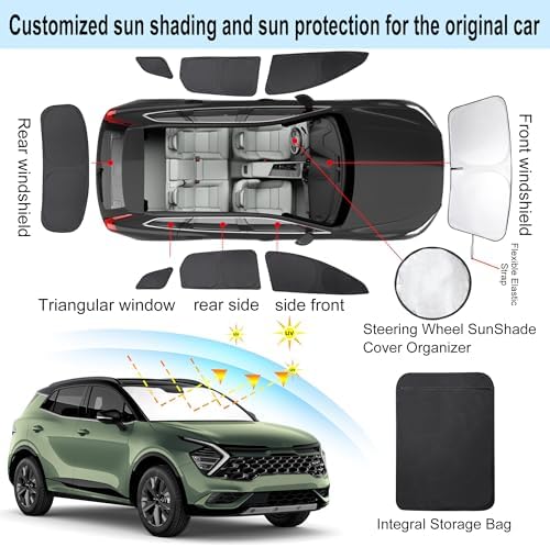 8PCS Windshield Sun Shade Custom Fit - Image 3