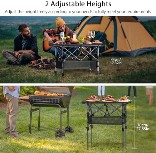 Anbte 2ft Small Roll Up Camping Table, Aluminum Portable, 25” X 16” - Image 4