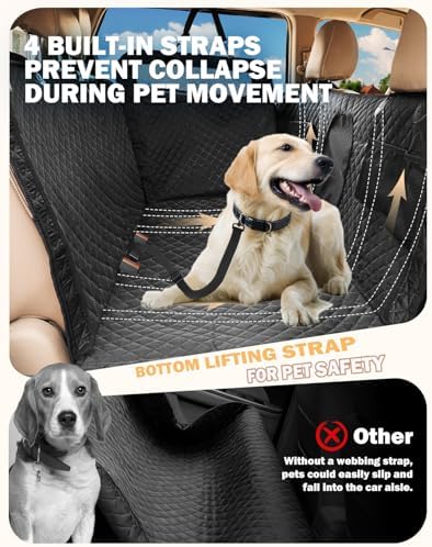 Dog Seat Cover for Back Seat- Heavy Duty Soft Bottom Car Hammock for Dog - Image 6