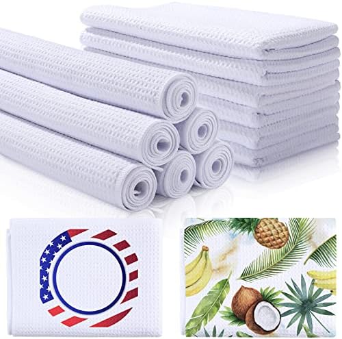 Breling 6 Pcs Sublimation Kitchen Towel Blanks, 16x24 Microfiber Waffle by Breling