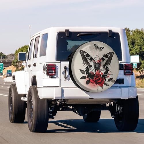 Butterfly Tattoo in Geometrical Spare Tire Cover - Image 2