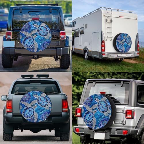 Rv Spare Tire Cover Wheel Galaxy Blue Turtle Tire Covers Wheel Protectors - Image 6