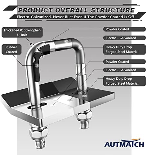 AUTMATCH Hitch Tightener Anti-Rattle Clamp - Image 5