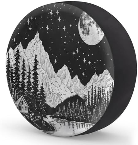 Rv Spare Tire Cover Wheel Mountain Moon Forest Tire Covers Wheel Protectors - Image 2