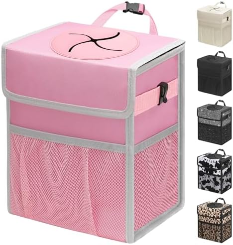 Capolo Car Trash Can with Lid, Leakproof Car Garbage Can Car Trash Bag by Capolo