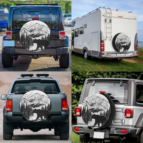 Rv Spare Tire Cover Wheel Mountain Forest Bear Tire Covers Wheel Protectors - Image 6