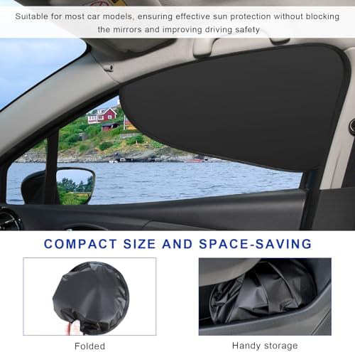 2 PCS Car Side Window Sun Shade, Static Cling Privacy Curtain Front Window - Image 6