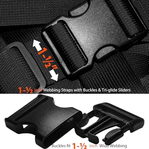 1-1/2" Straps and Buckles Set: 6 yard Nylon Webbing 1.5 inch Wide, 4 pack Side - Image 4
