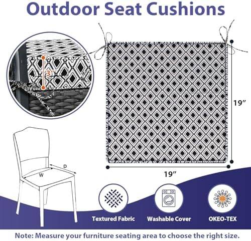 IPYNBAP Outdoor Chair Cushions Set of 4 -Waterproof Outdoor Seat Cushions - Image 6
