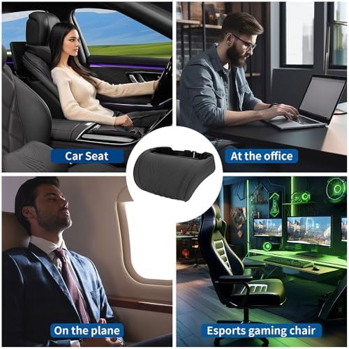 Headrest Car Neck Pillow for Driving Memory Foam Black, 1 Pack - Image 6
