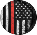 USA Patriotic Firefighter Thin Red Line Flag Spare Tire Cover Wheel Tire Cover by Foruidea