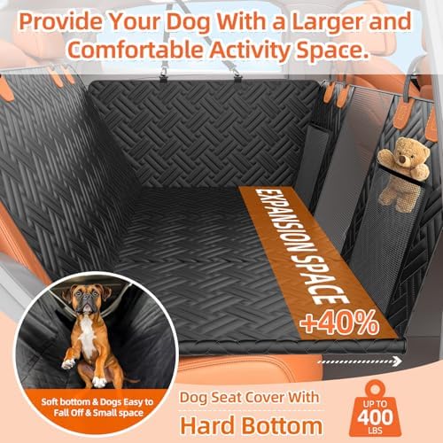 Back Seat Extender for Trucks, Hard Bottom Car Seat Cover for Dogs - Image 3