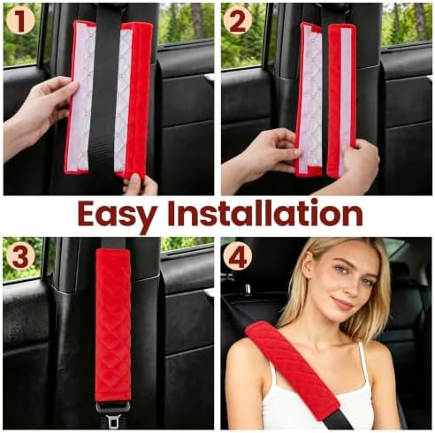Amooca 2 Pack Seat Belt Covers Soft Shoulder Pad - Image 5