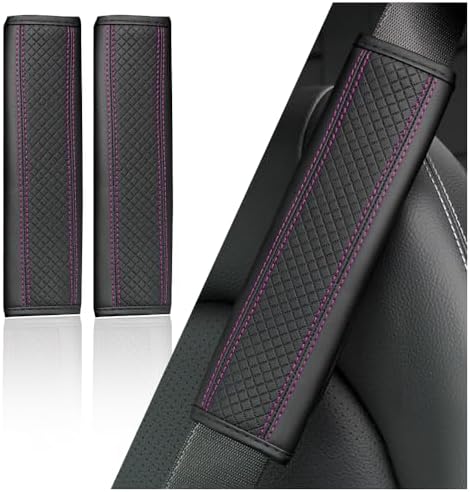 2PCS Car Seat Belt Cover Pad, Breathable Leather Seatbelt Covers by Unknown