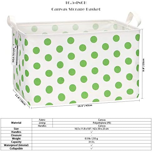 Sea Team Large Rectangle Open-Top Canvas Storage Basket - Image 6