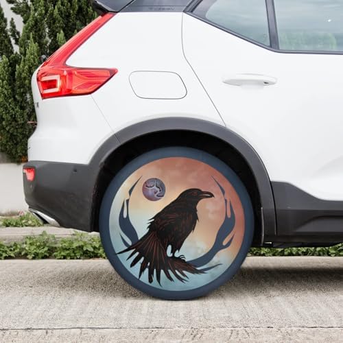 Spare Tire Cover for RV Trailer, Crow Pattern Tire Covers Universal Fit for - Image 6