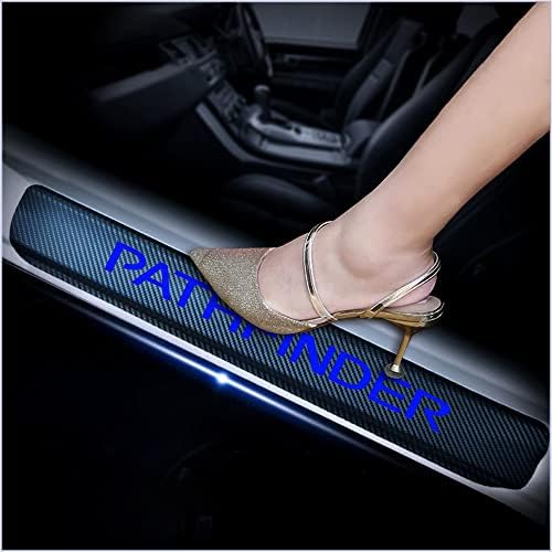 4Pcs Car Door Sill Protector for Nissan Pathfinder, Carbon Fiber Anti-Scratch by Unknown