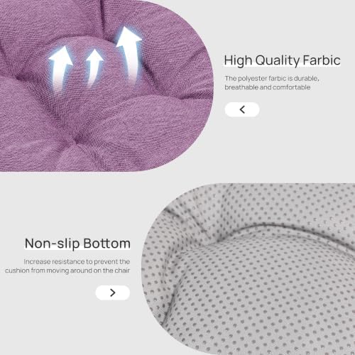 Love's cabin Memory Foam Chair Cushions Set of 4, 19 Inch, Light Purple - Image 4