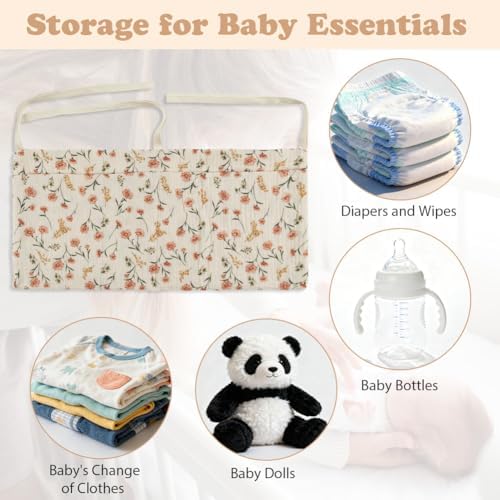 Flintronic Baby Crib Organiser, Baby Bed Storage Hanging Bag, Crib Organizer - Image 4