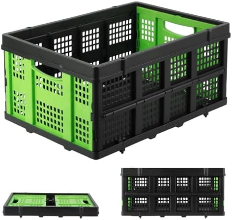 Garvee Collapsible Crate, 55L Foldable Plastic Milk Storage Crate by Garvee