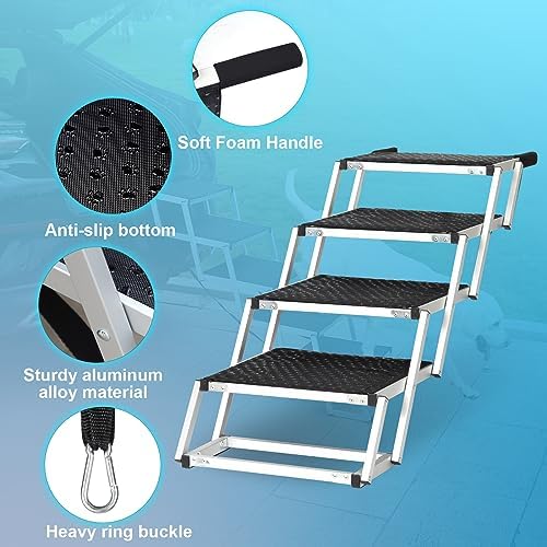 Uross Dog Stairs for Car 4 Steps Suitable for Car Trunk Heights 23"-26"- - Image 3