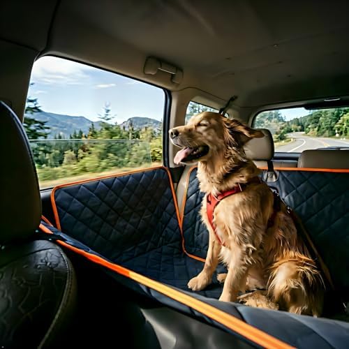 Luxury Dog Car Seat Cover for Back Seat Breathable Mesh Window Dog Hammock for - Image 2