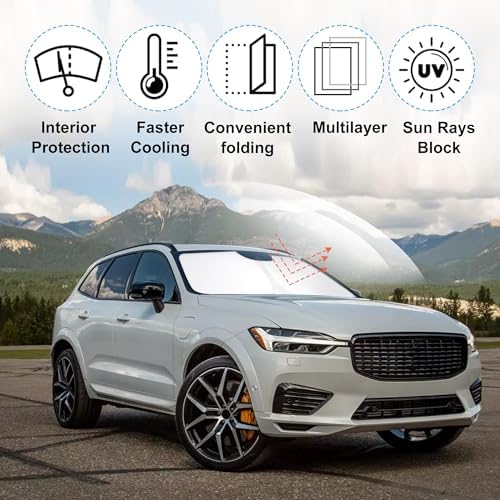 Windshield Sun Shade for 2018-2025 2026 Volvo XC60 Accessories - Image 2