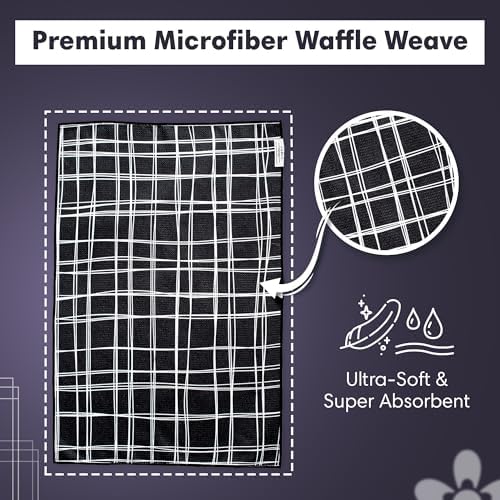 crae. Reversible Microfiber Hand Towel, 8 Track Black/White - Image 6
