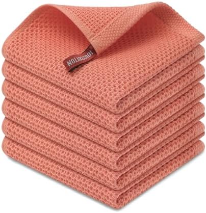 Kitinjoy 100% Cotton Waffle 6-Pack Kitchen Towels by Kitinjoy