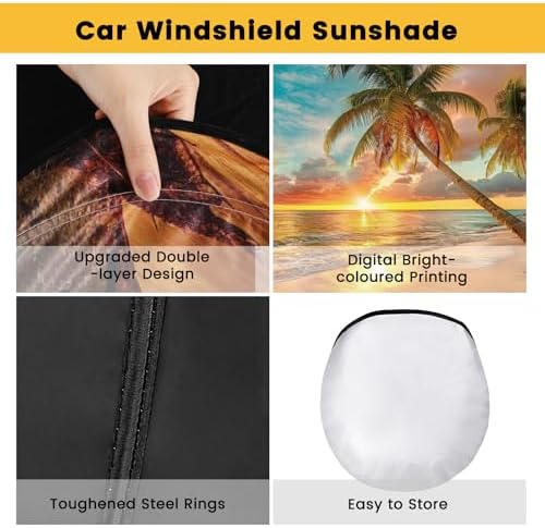 Windshield Sun Shade, Reflective Car Sunshade Blocks Heat, 57 x 31.5 in - Image 3