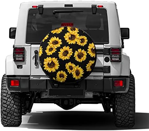 Delerain Spare Tire Cover Sunflower Wheel Covers Waterproof Dust-Proof UV Sun - Image 2