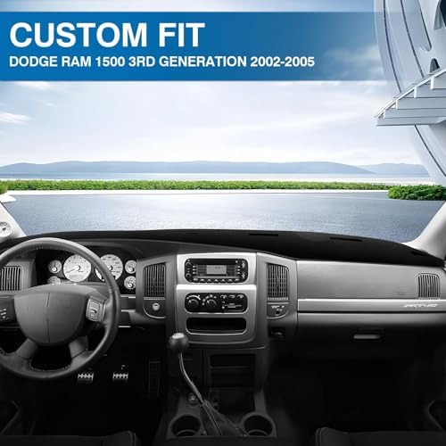 KUST Black Dash Cover for 2002-2005 Dodge Ram 1500, 2003-2005 Ram 2500/3500 - Image 3