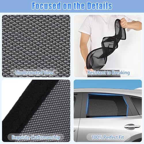 ZATOOTO Car Window Shades for CX-5 2017-2023, Rear Side Breathable Mesh - Image 6