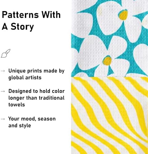 Kitchen Towels Set of 2, Double-Sided 16x28 Microfiber Waffle Weave Dish Towels - Image 6