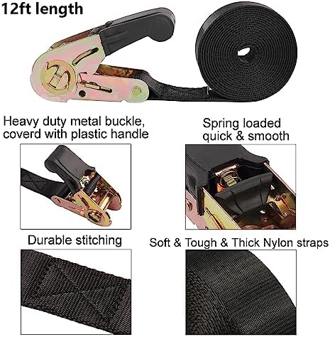 Ayaport Endless Ratchet Straps, 12FT Heavy Duty Cargo Tie Downs - Image 2