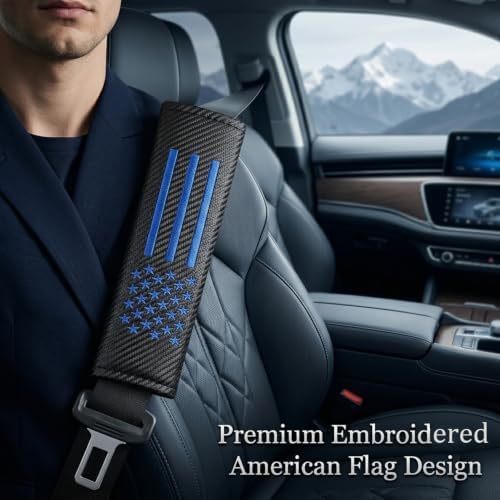 JDDRY 2PC Car Seat Belt Covers Pads, Seat Strap Pads, Royal Blue - Image 3