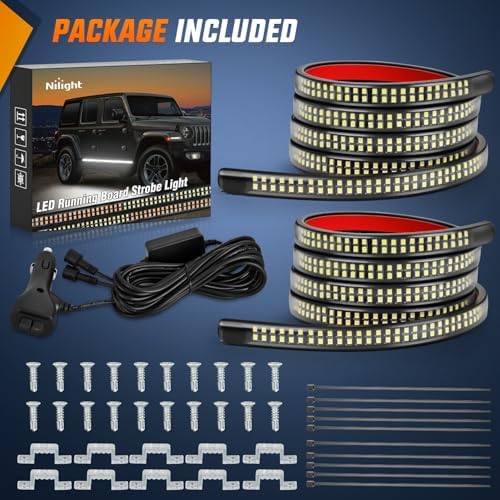Nilight 2PCS 70 Inch Running Board LED Lights Strip White - Image 6