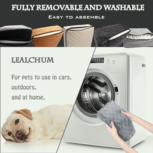 Lealchum Dog Booster Car Seat for S/M Dogs Up to 35lbs, Soft 6in Elevated - Image 5