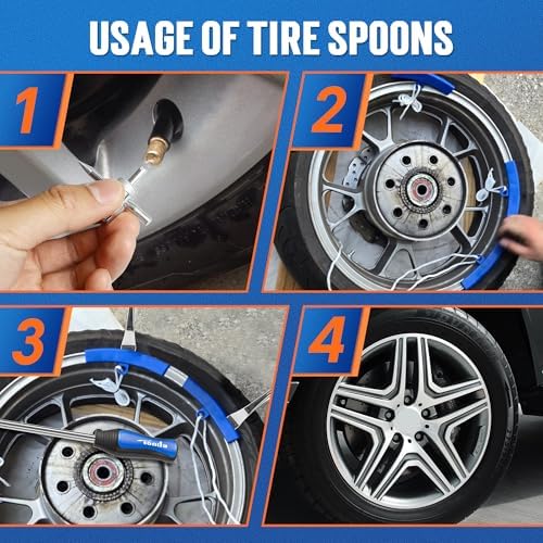 TONDA Tire Spoons, Motorcycle Tire Changing Kit, 14.5 in Tire Levers - Image 4
