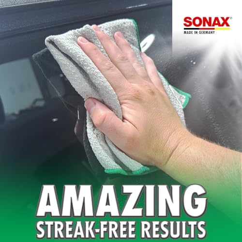 SONAX Glass Cleaning Microfiber Cloths | Lint-Free Waffle Weave Towels - Image 3