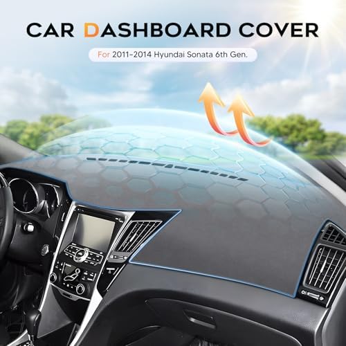 CARTIST Gray Dash Cover for 2011-2014 Hyundai Sonata 6th Gen. Dashboard Cover - Image 3