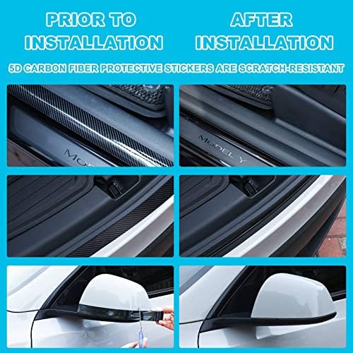 Tallew 3 Rolls 67 ft Carbon Fiber Vinyl Wrap Car Edge Door Sill Protector - Image 4
