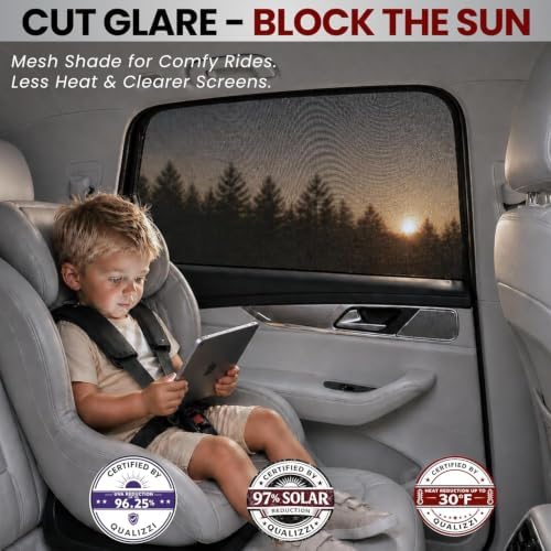 XL/Car Side Window Shades for SUV. 8 Sizes/2 Pack. Stretch-to-Fit Mesh for Rear - Image 3