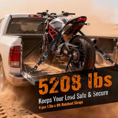 Retractable Ratchet Straps 4 Pack，5208LBS Break Strength - Image 2